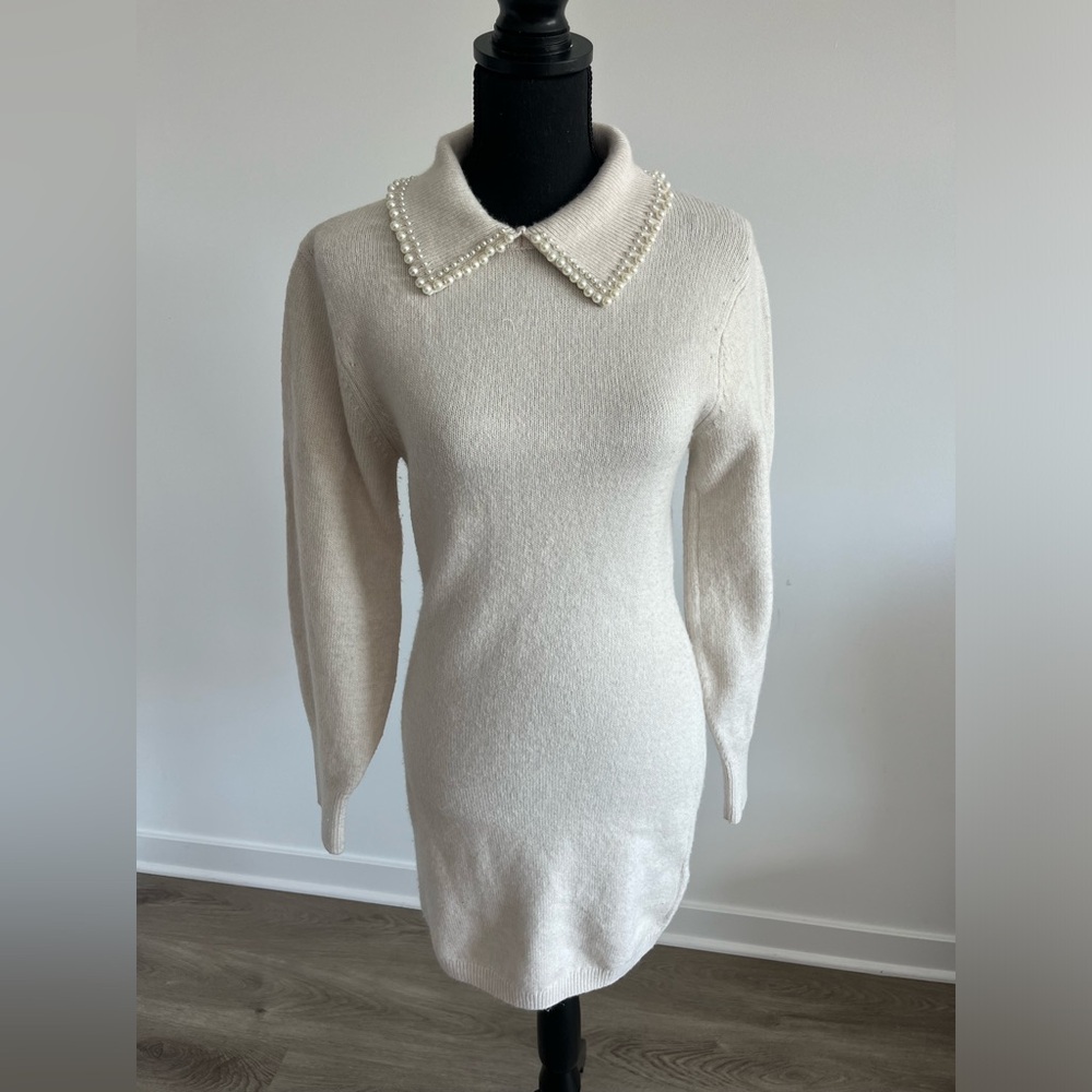 Pearl Cream Sweater Dress